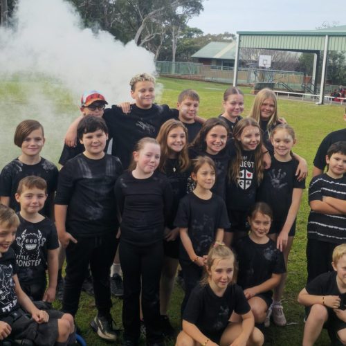 School group, smoking ceremony